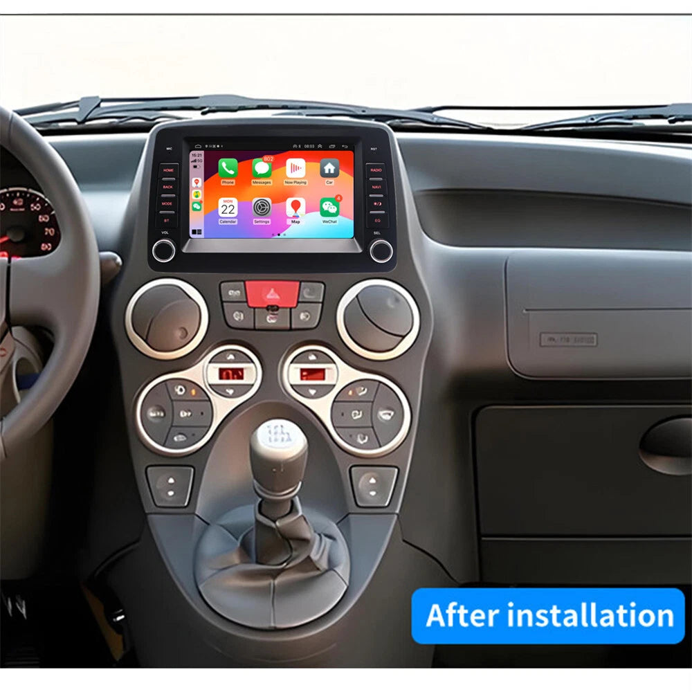 7'' Carplay Android Stereo GPS Navigation for Fiat Panda (2003–2012)