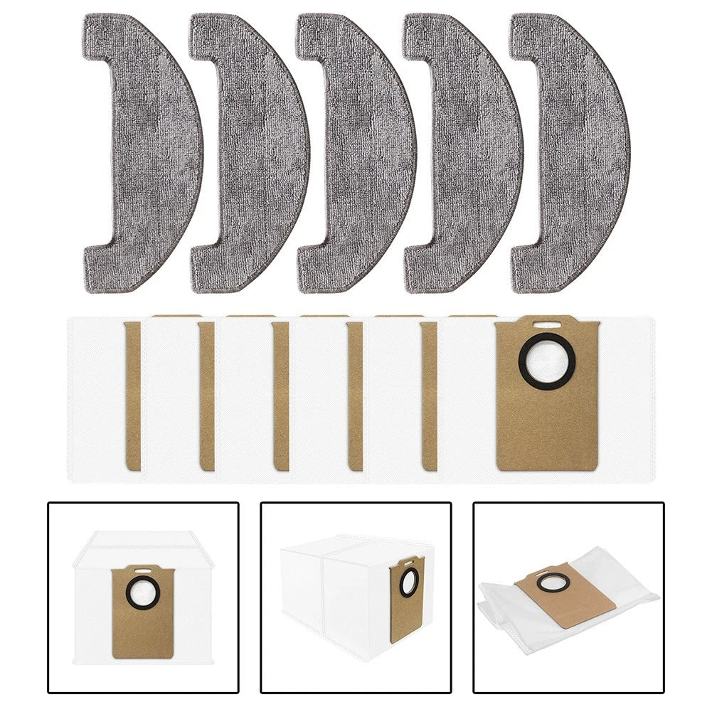 Microfiber Mop Cloth Set & Dust Bags for Midea VCR S6 Plus (2020–2023)