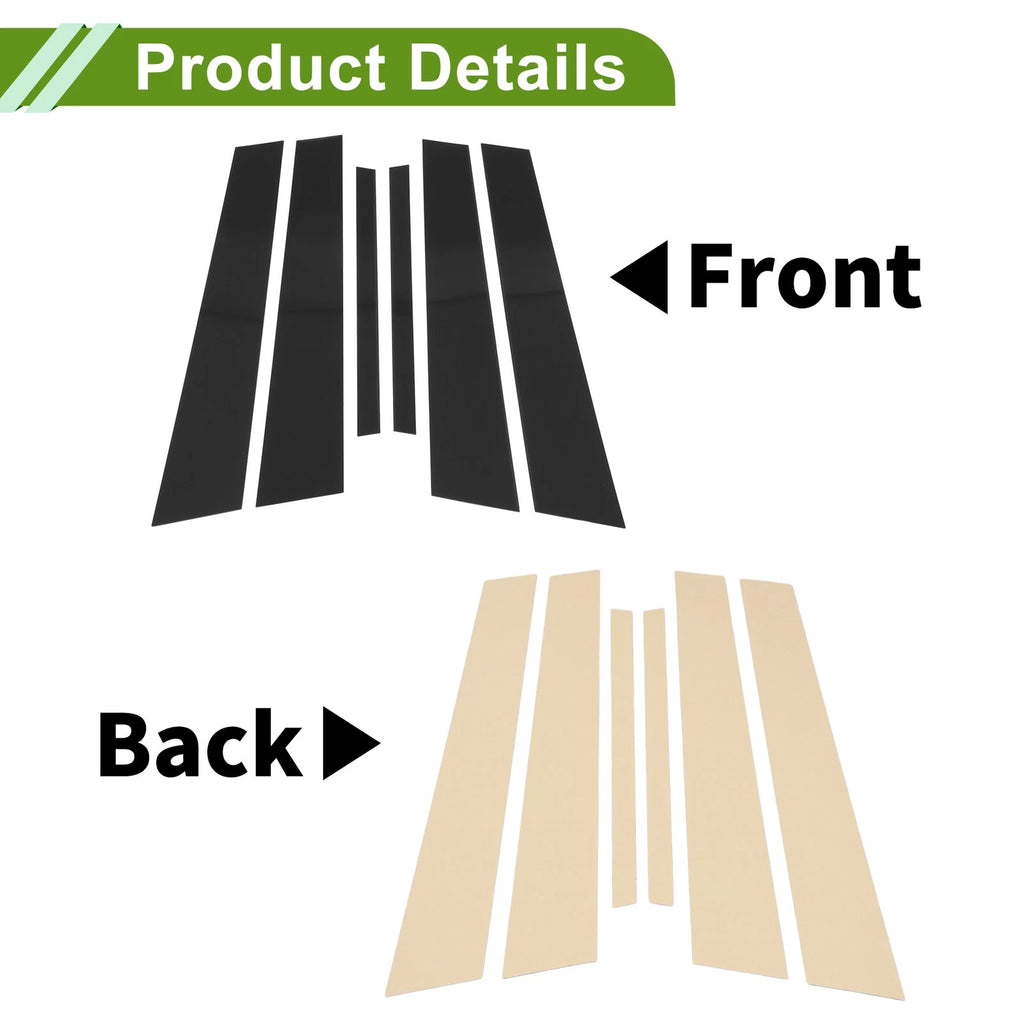 6 Pcs Door Pillar Window Trim Replacement for BMW 3-Series (1999–2005)