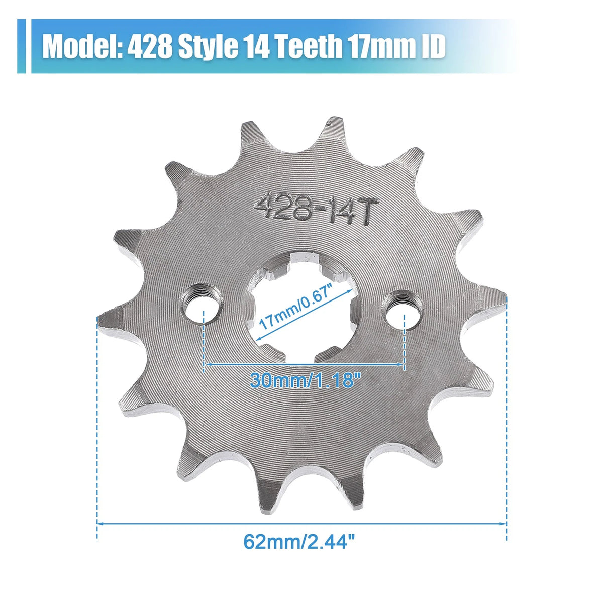 Front Engine Sprocket Set 14T 17mm ID for Dirt Pit Bike ATV (2005–2015)