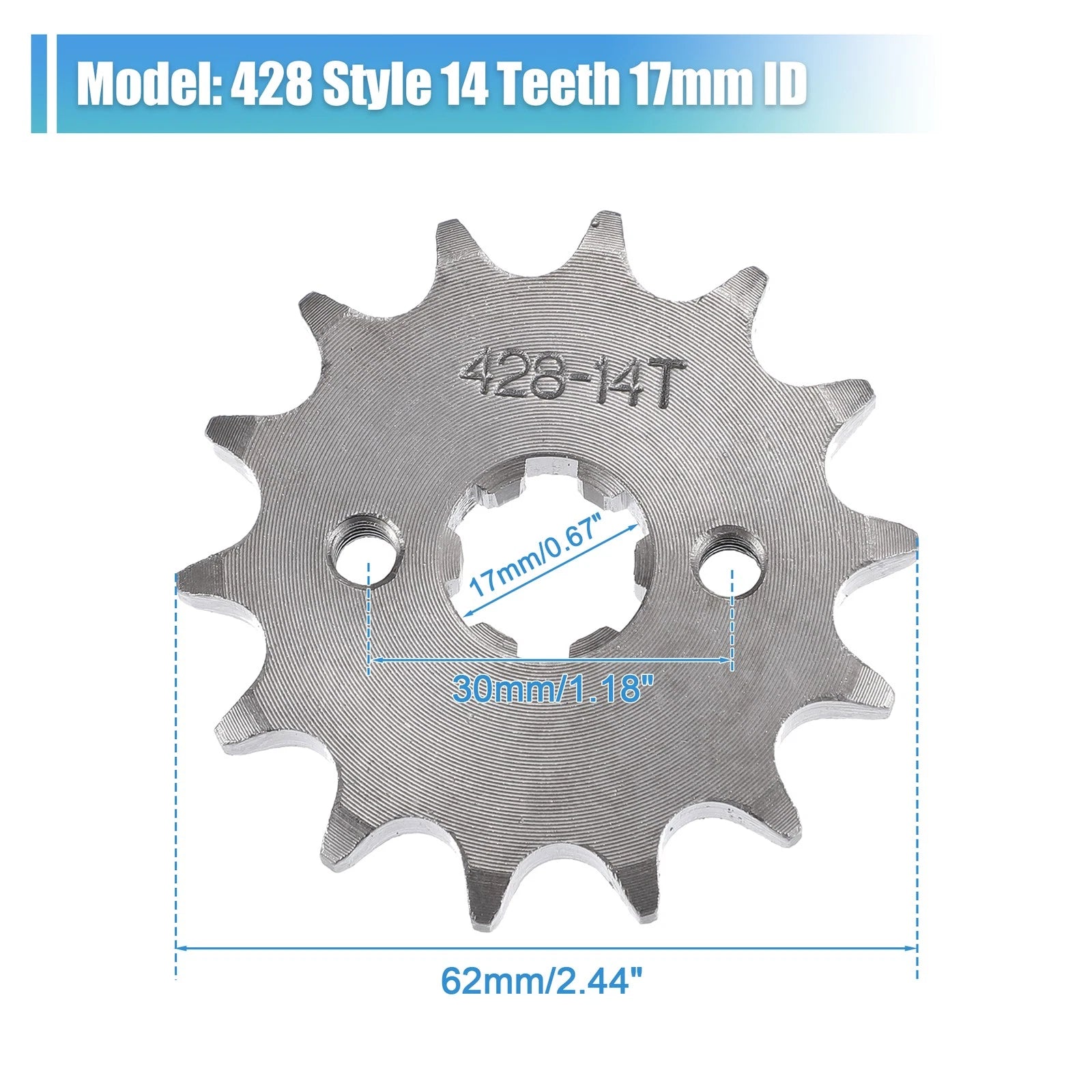 Front Engine Sprocket Set 14T 17mm ID for Dirt Pit Bike ATV (2005–2015)