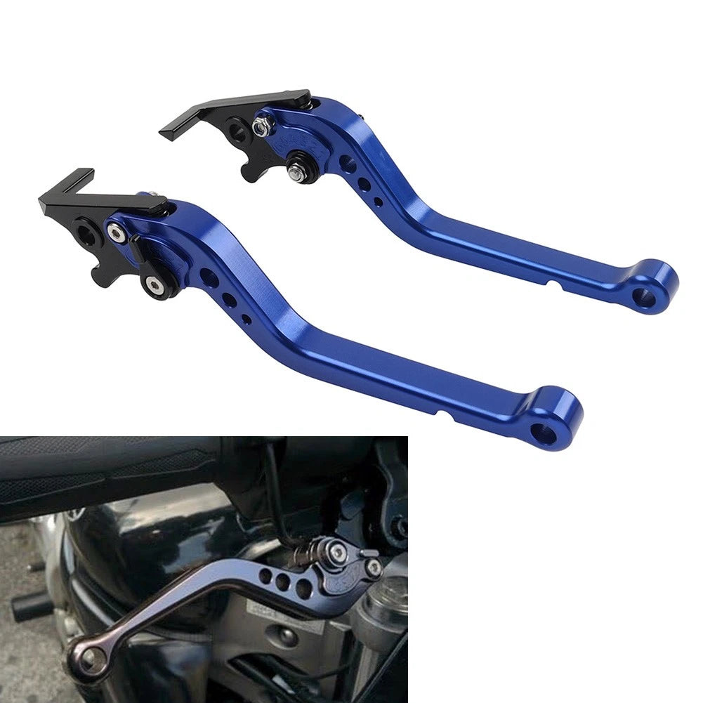 CNC Adjustable Long Brake Clutch Levers Blue for Yamaha MT-07 (2014–2024)