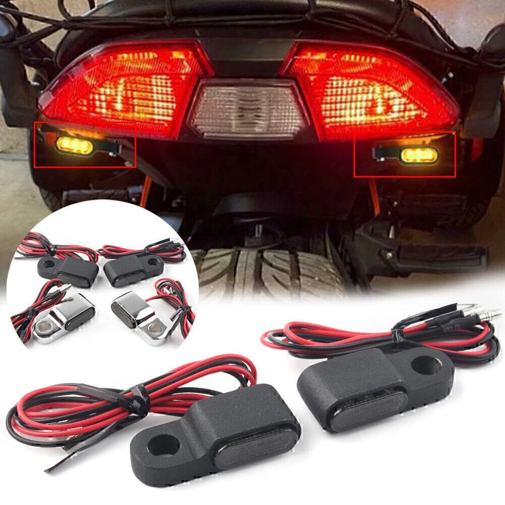 2pcs Mini Motorcycle LED Turn Signals Blinker Light Indicator Amber Lamp 12V