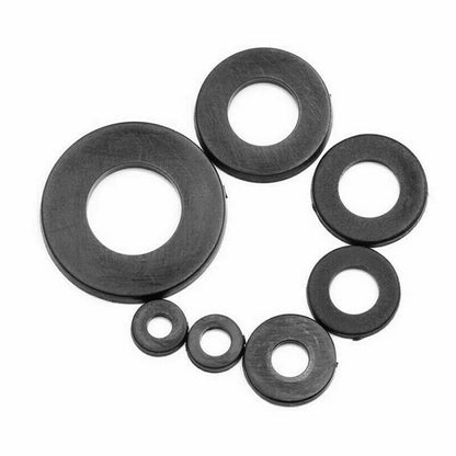 364 Pcs Black Nylon Rubber Flat Ring Washer Gaskets for Metric Bolts (M2-M8)