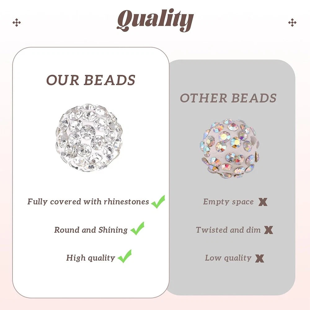 100pcs 10mm Orange Shiny Round Rhinestone Beads for Crafting