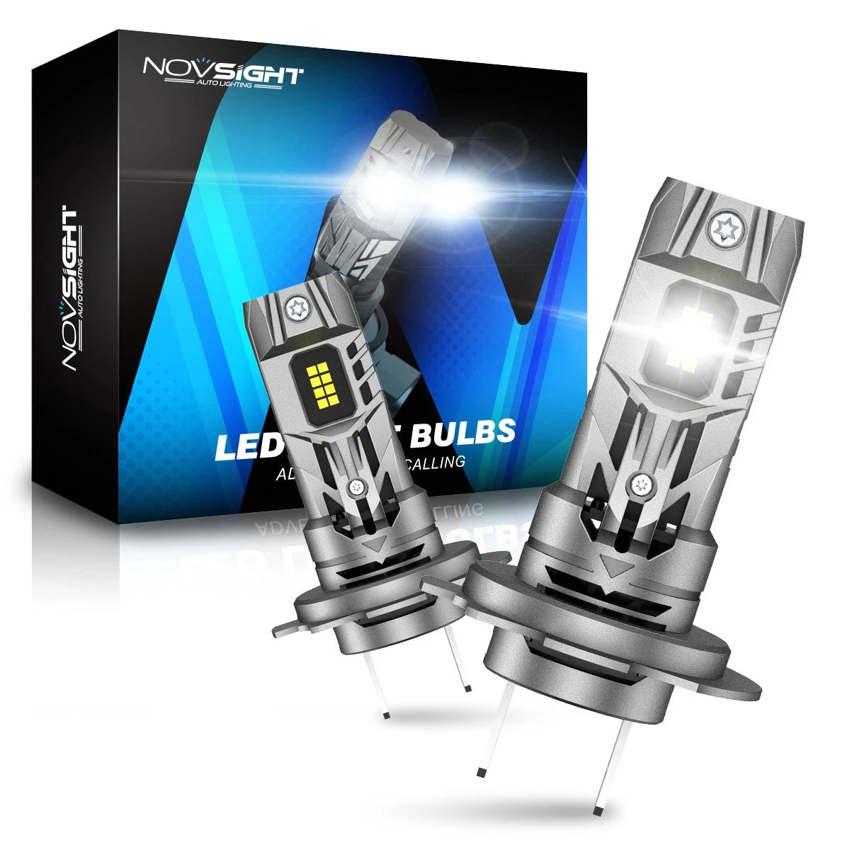 2X H7 LED Headlight Bulbs for NOVSIGHT (6000K, Plug&Play)
