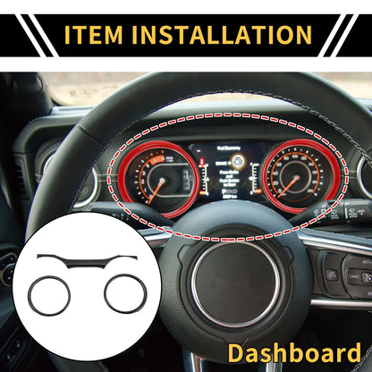 Dashboard Panel Ring Cover for Jeep Wrangler JL JLU (2018–2023) Carbon Fiber