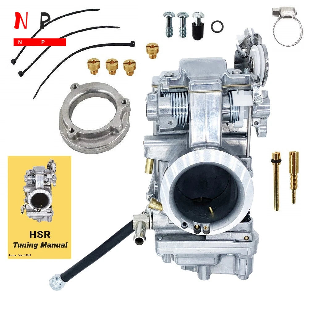 Polished Carburetor for Harley Davidson HSR45 (EVO Twin Cam)