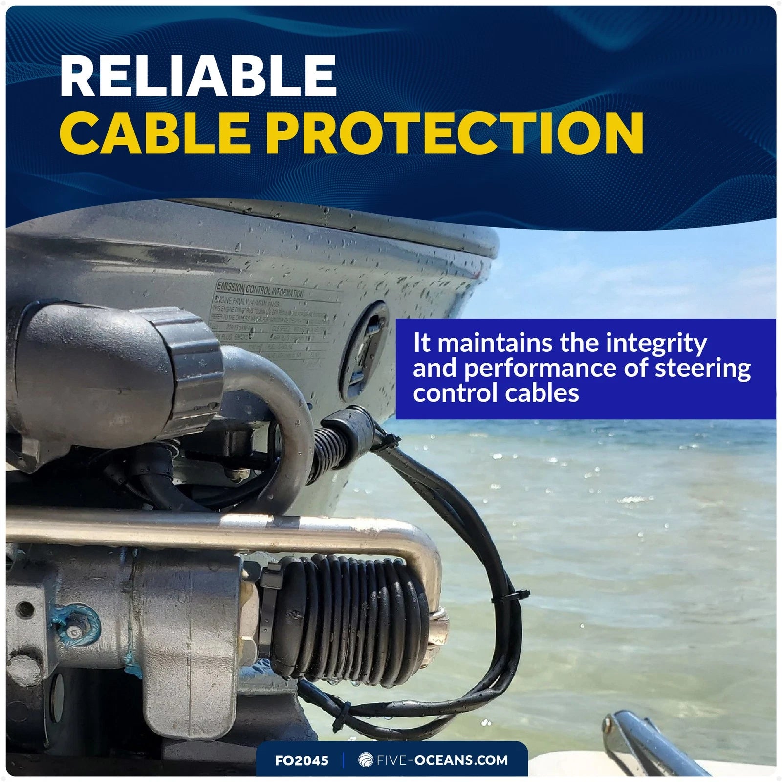 Steering Cable Boot for Five Oceans FO2045 (8 inches)