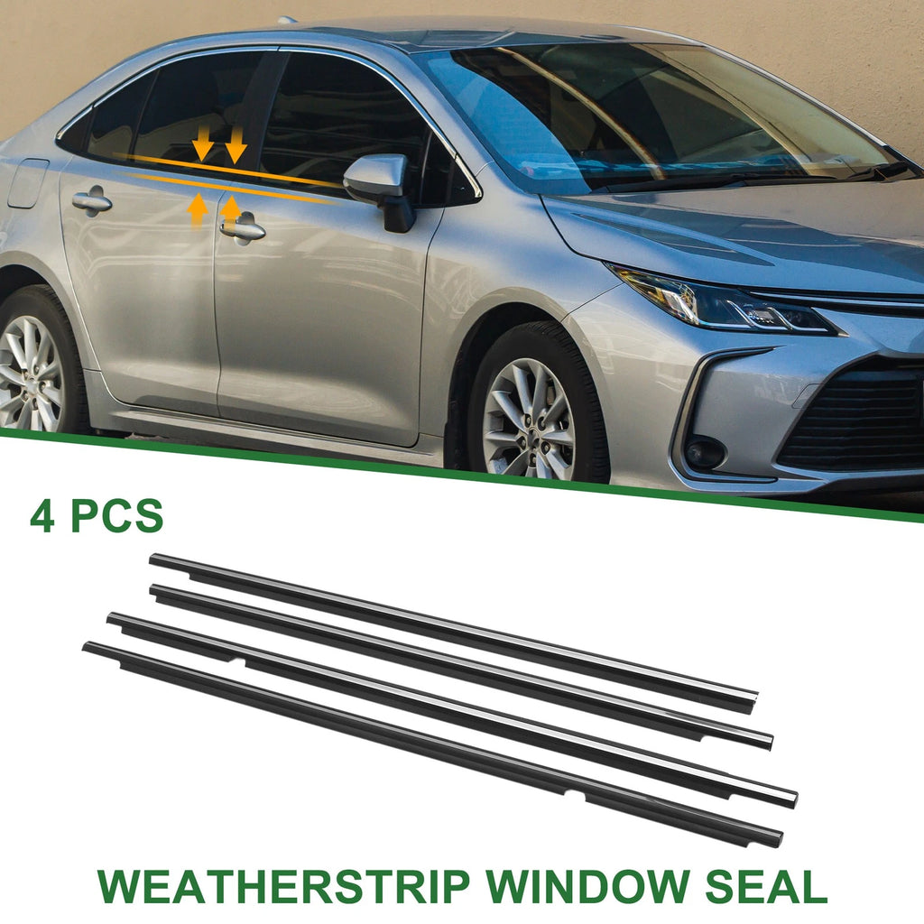 4pcs Window Weatherstrip Seal Replacement for Toyota Corolla (2005–2007)