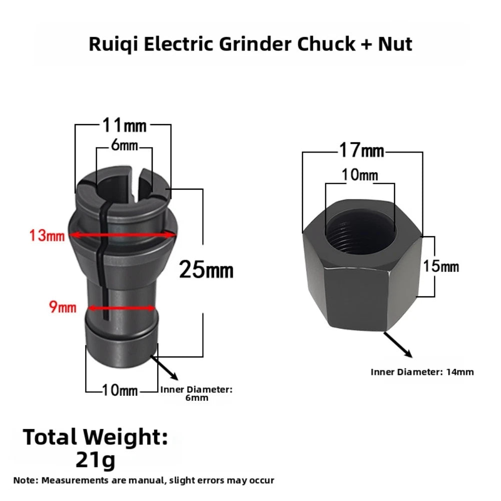 Electric Grinding Chuck Nut for Ruiqi Tools (Compatible)