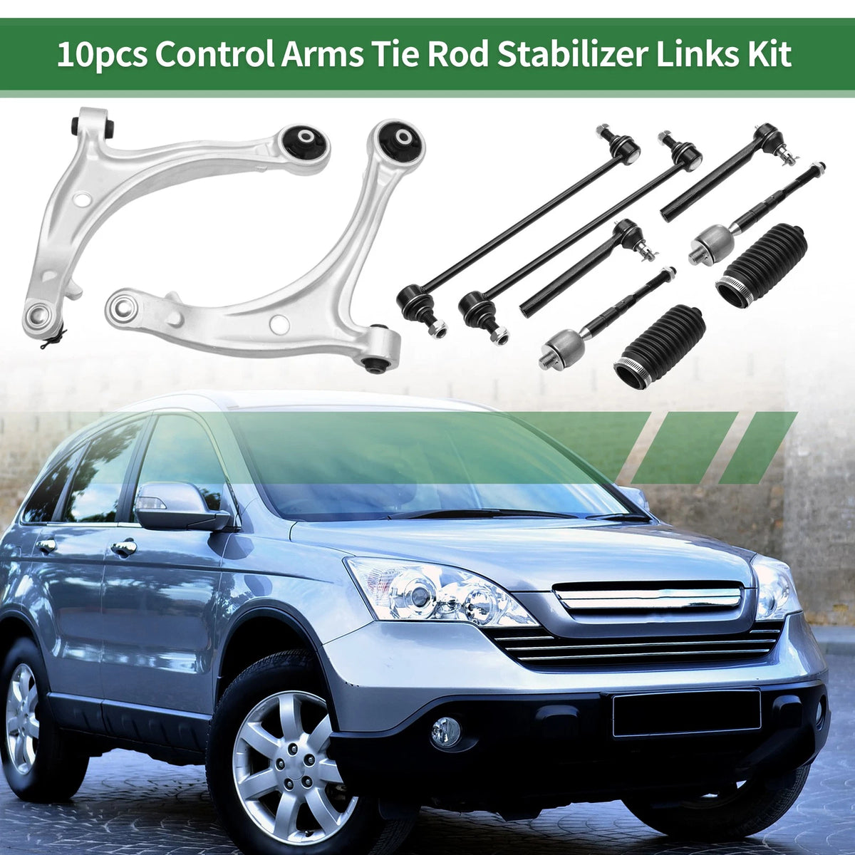 10pc Front Suspension Control Arm Kit for Honda Odyssey (2005–2010)
