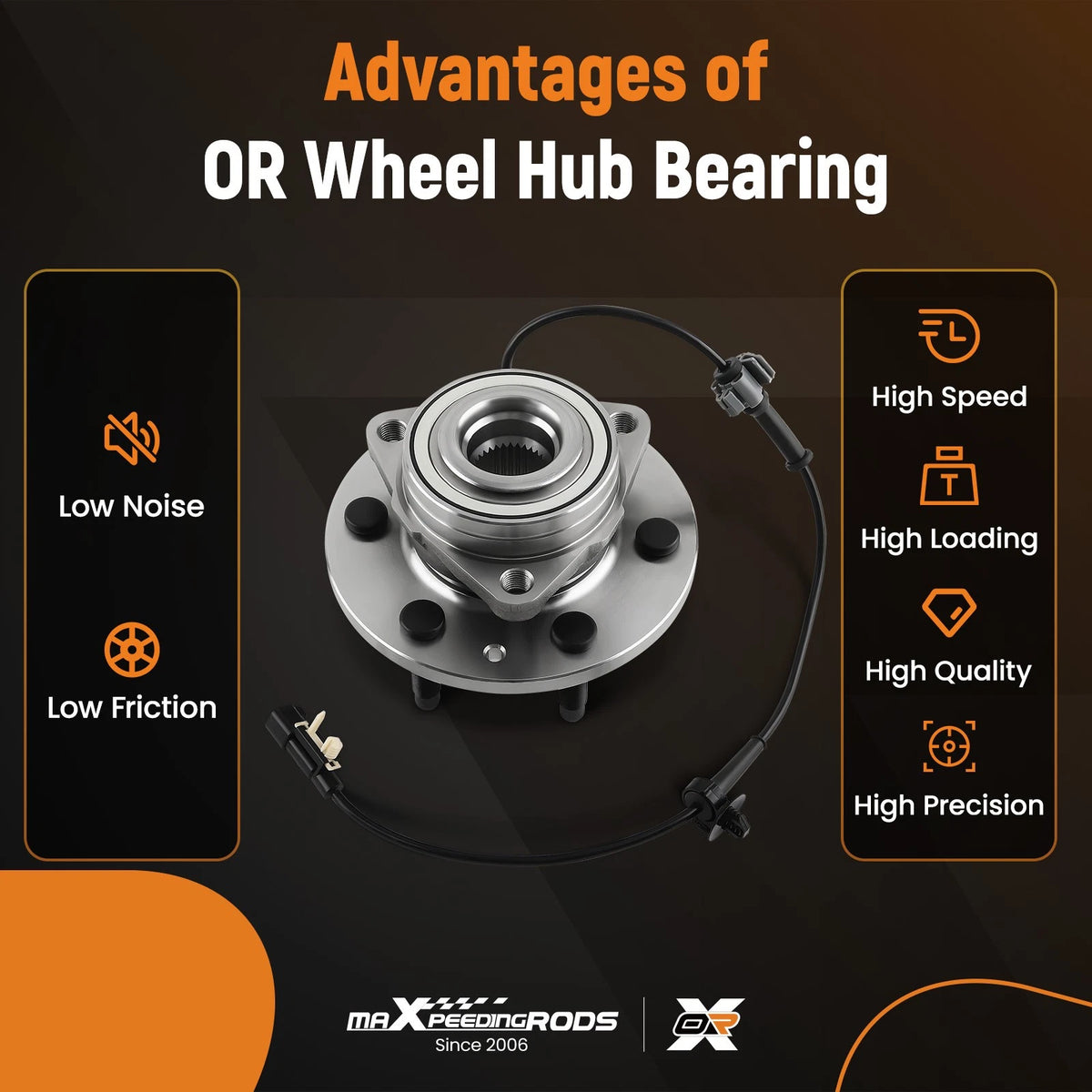 Front Wheel Bearing and Hub Assembly for Cadillac Escalade ESV 4WD (2015–2020)