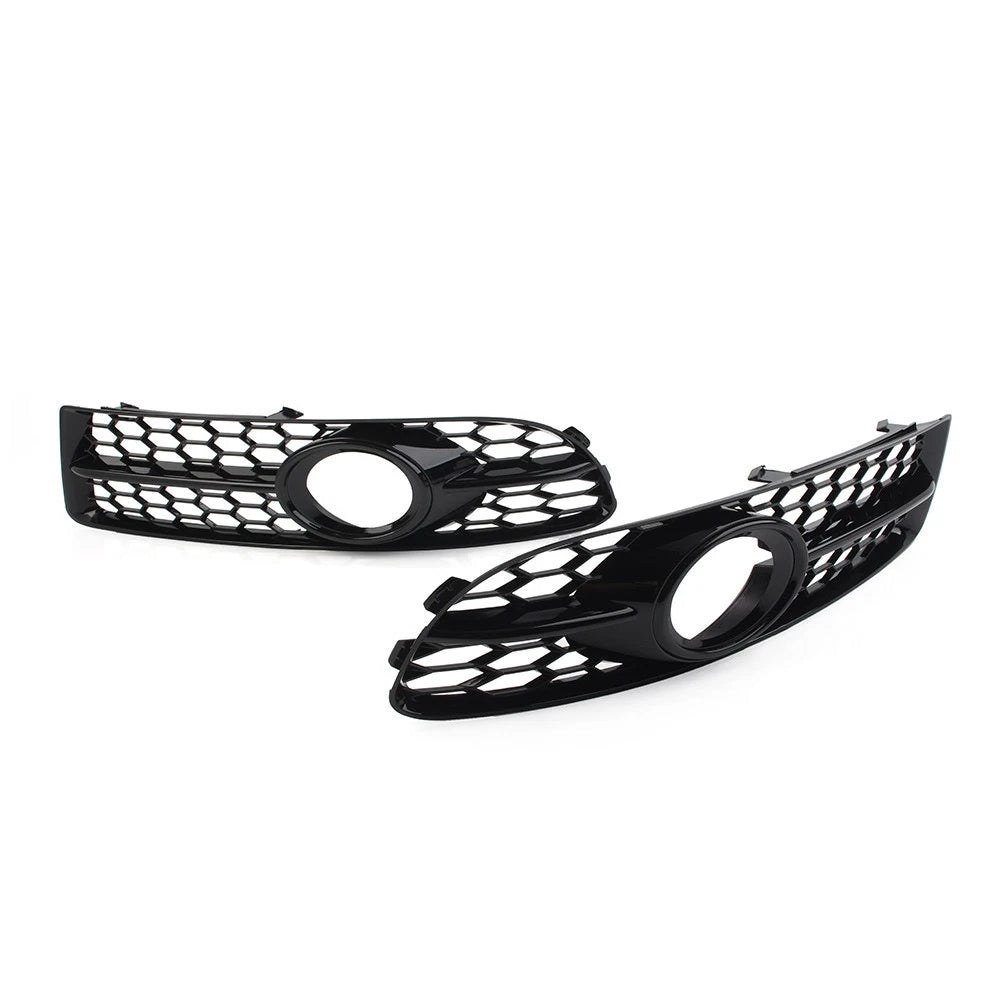 Pair Front Bumper Honeycomb Mesh Fog Light Grille Cover for Audi A4 S4 (2005–2008)
