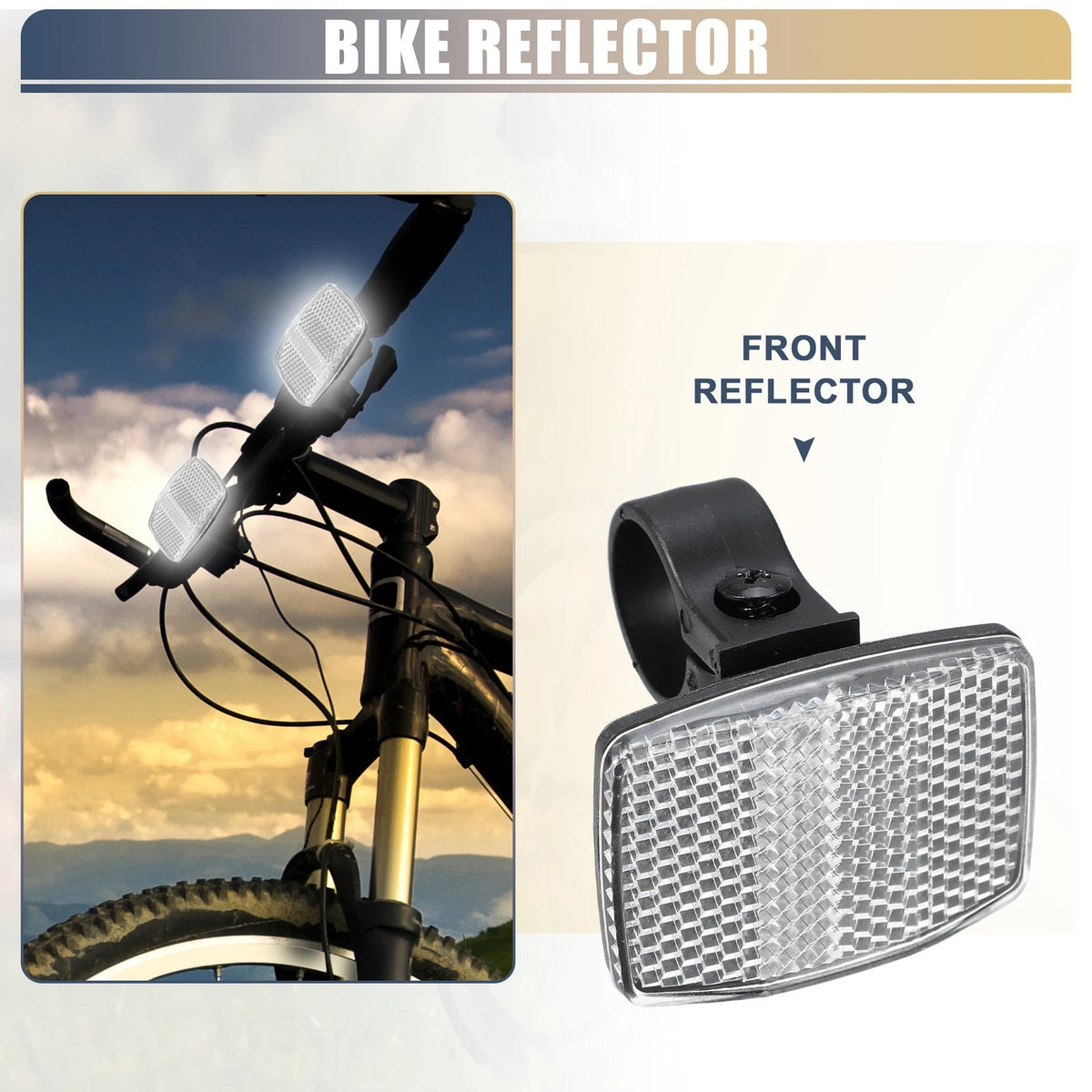 Bicycle Warning Reflector for Bike Helmet Mounting Rear White