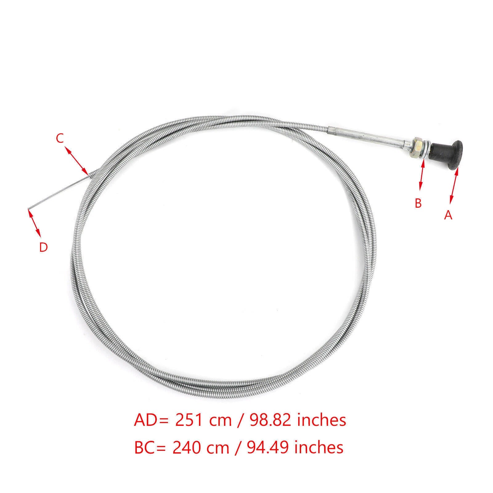 Push Pull Choke Cable for Oregon Conduit Go Kart (Fits T9) 96"