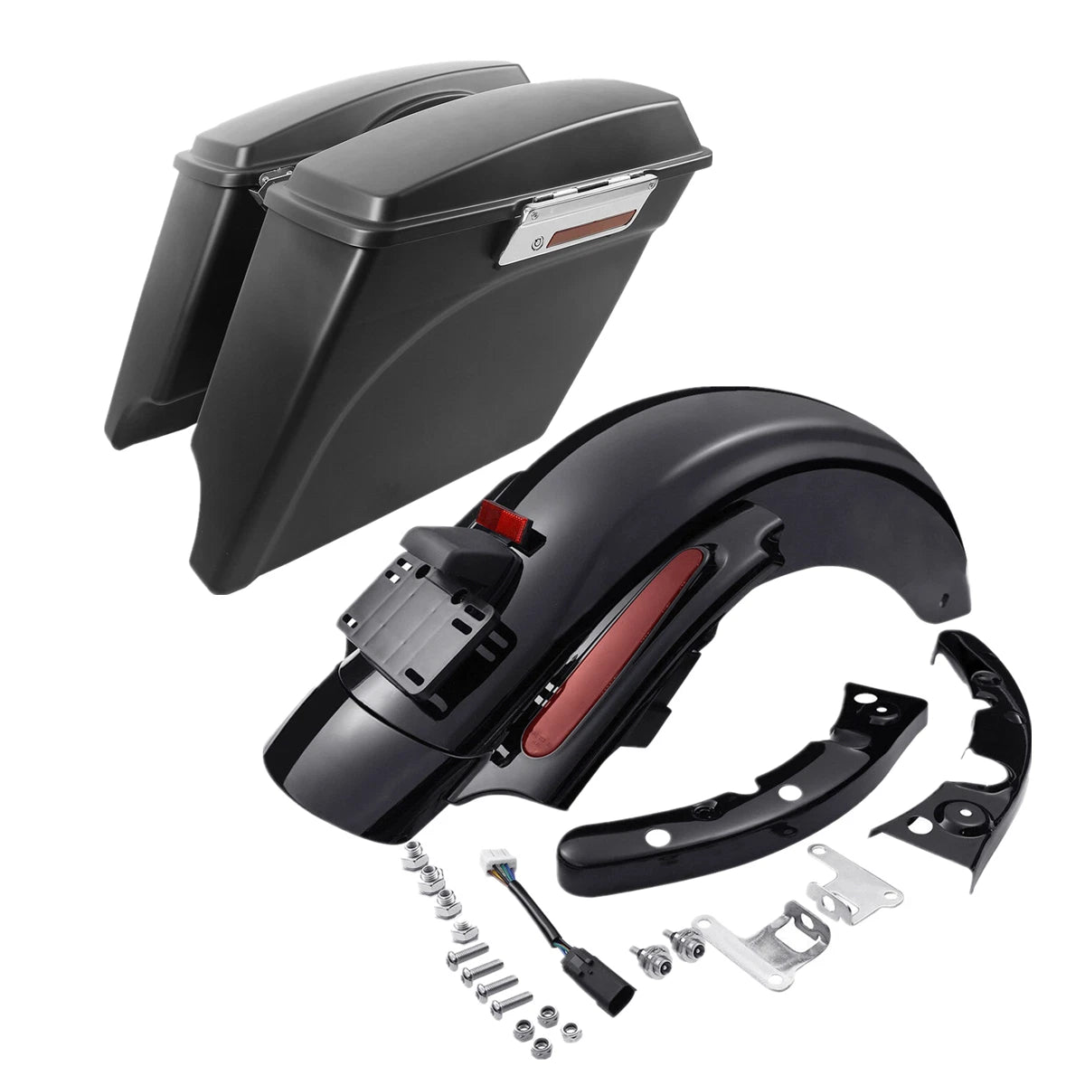 5" Stretched Hard Saddlebags for Harley Touring (2009–2013) LED