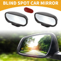 1 Pair Universal Blind Spot Mirrors 360° Rotation Adjustable ABS Black