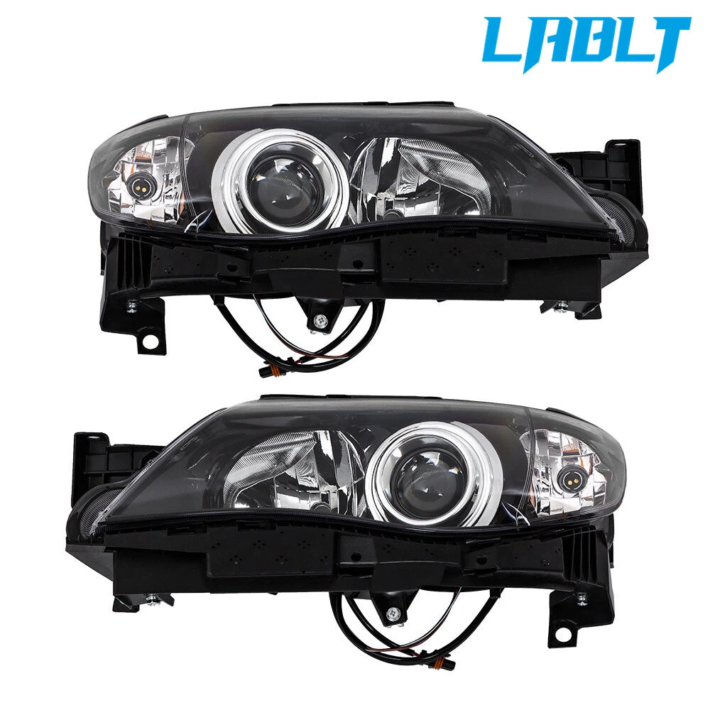 Set of 2 Halogen Headlights with Black Trim for Subaru Impreza (2008–2011)