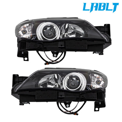 Set of 2 Halogen Headlights with Black Trim for Subaru Impreza (2008–2011)