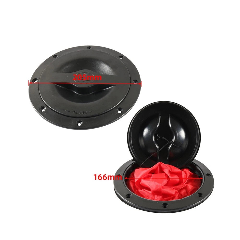 Deck Hatch Plate Kit 6" Black with Storage Bag for Boat Accessories