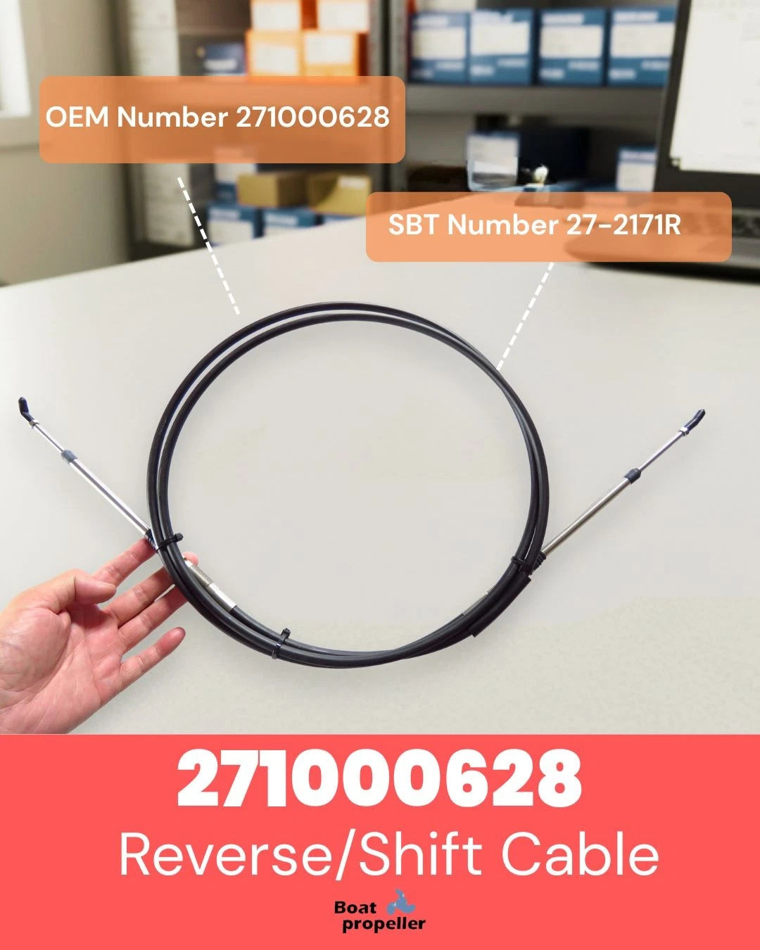 Reverse/Shift Cable 271000628 for Sea-Doo Challenger/Speedster (N/A)