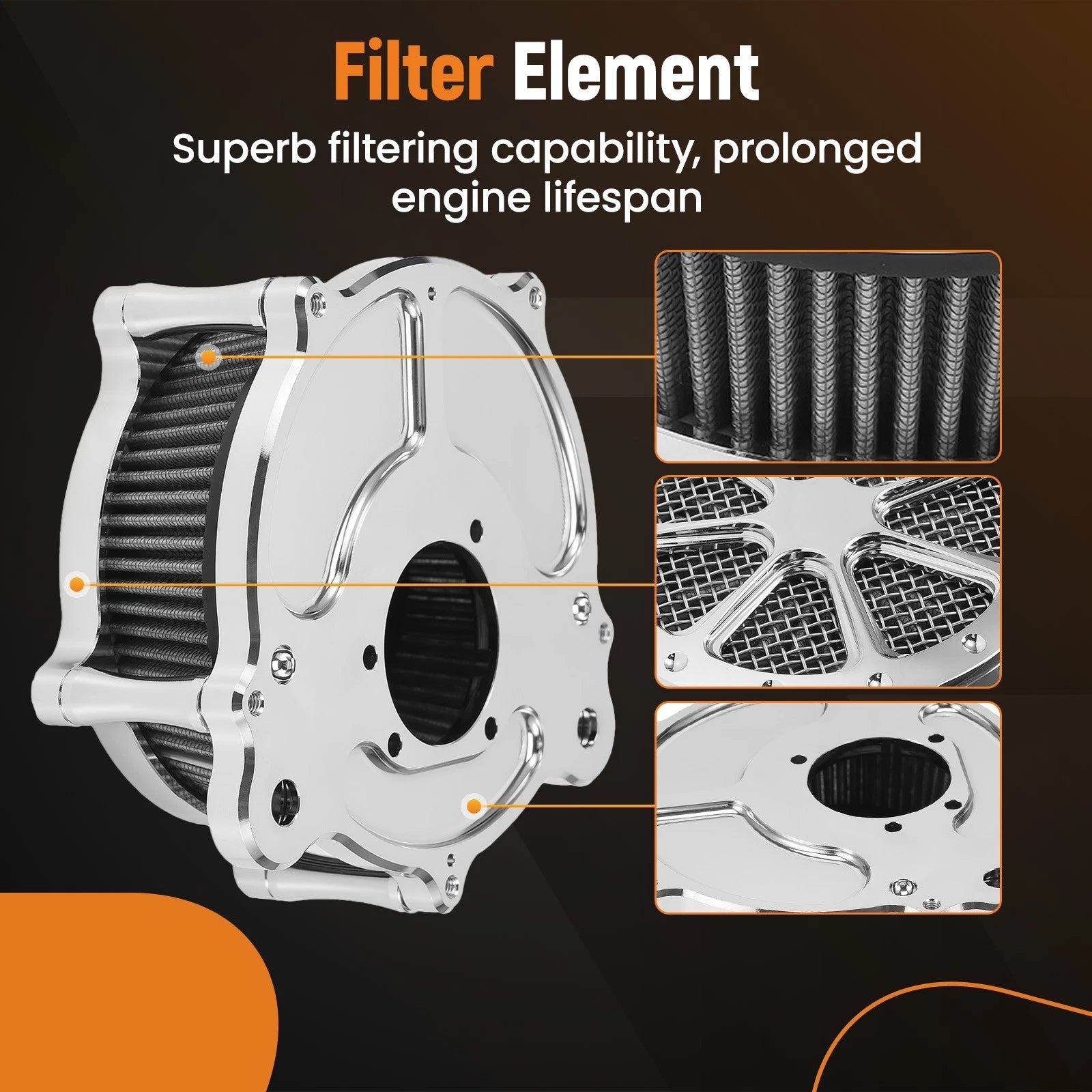 Air Intake Filter System for Harley Davidson Dyna Softail (2000–2017) Complete Kit