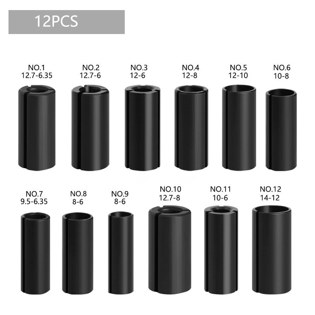 12pcs CNC Router Bit Adapter Set for Milling Tool Conversion