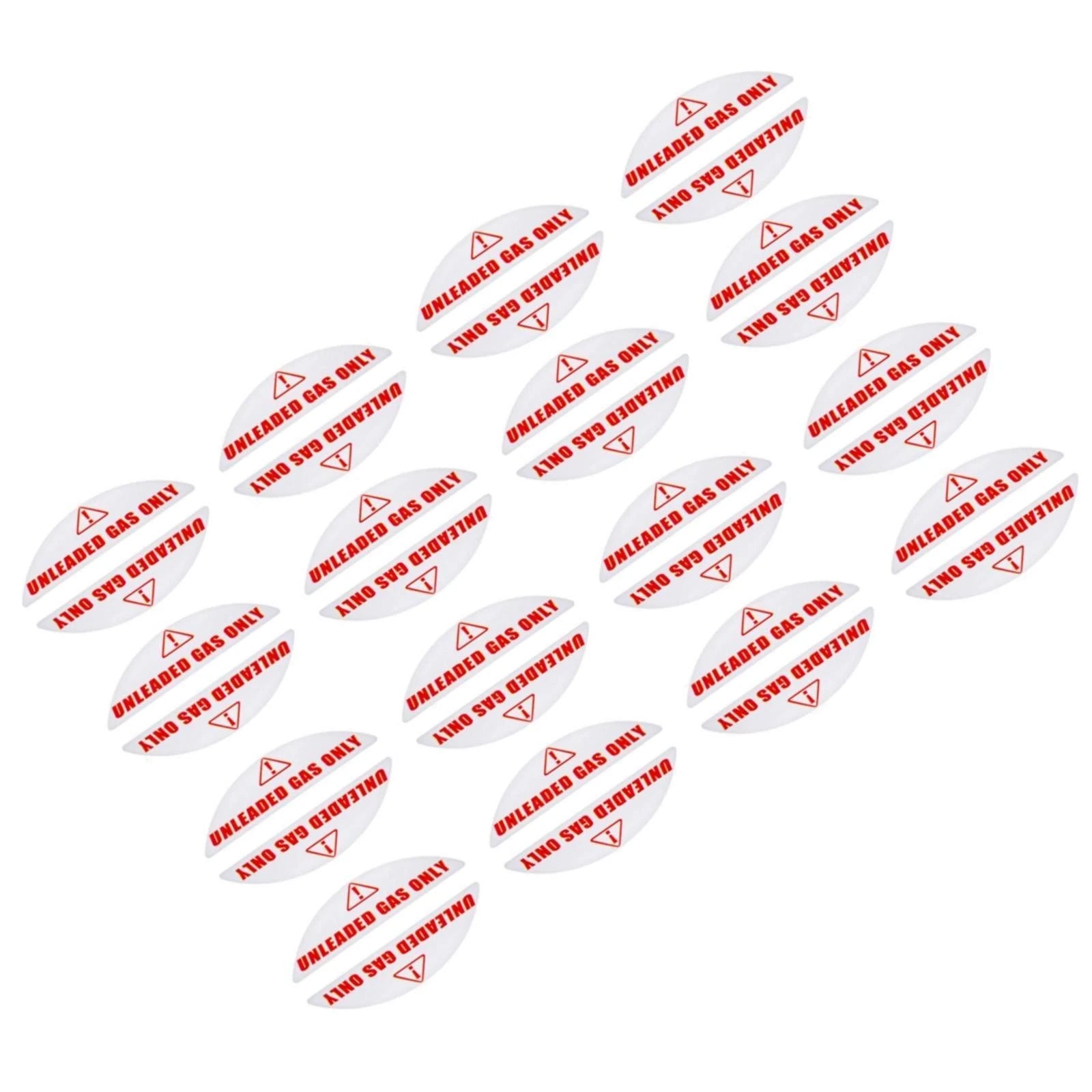 Set of 16 Unleaded Only Gas Cap Fuel Labels for Universal Use
