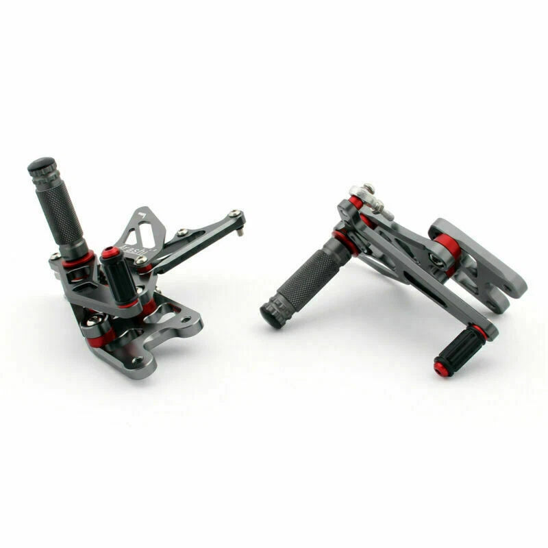 Adjustable Rearset for Suzuki GSX-R 1000 (2007–2008) - Aluminum Gray
