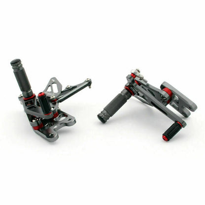 Adjustable Rearset for Suzuki GSX-R 1000 (2007–2008) - Aluminum Gray