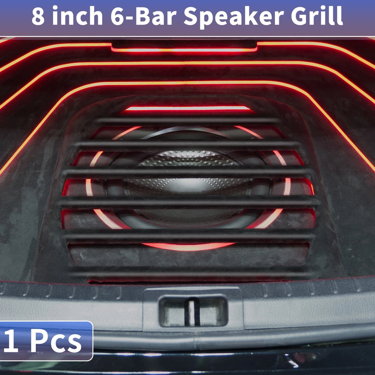 8" Speaker Grill Covers for Universal Fit (1pc) - Black