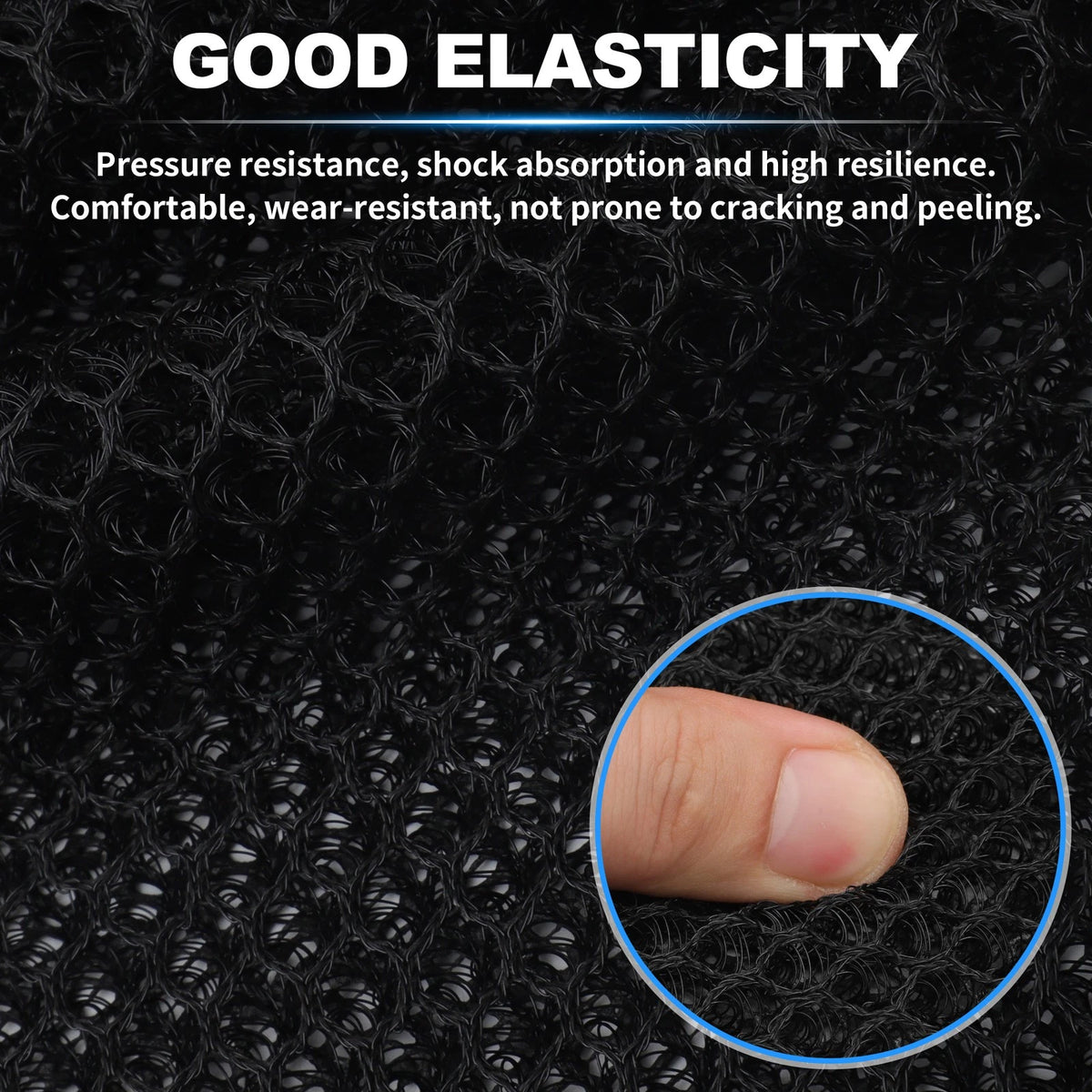 Universal Motorcycle Seat Cushion 38cm L x 31cm W Black (1 pcs)