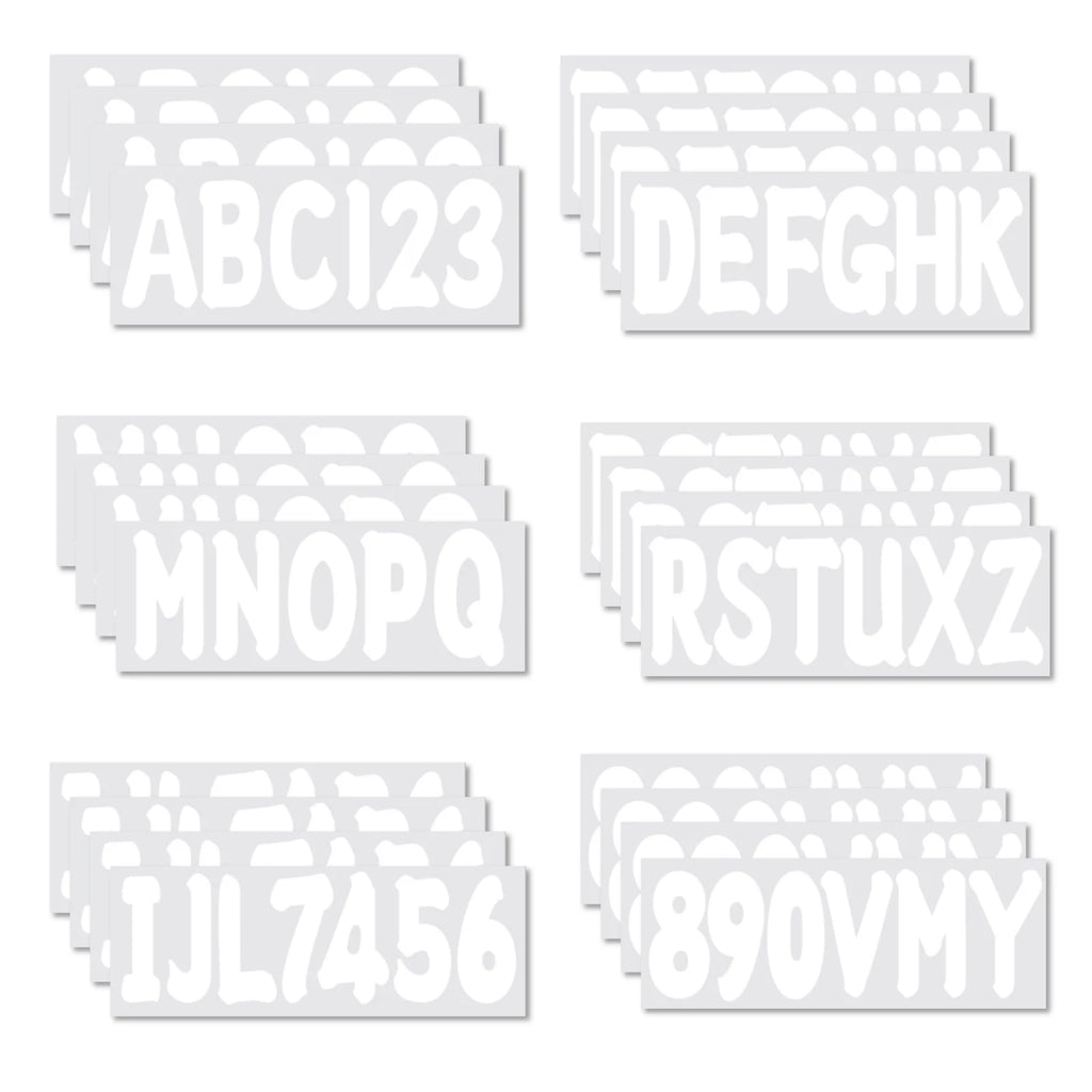 Set of 4 Boat Registration Identification Numbers Stickers A-Z & 0-9