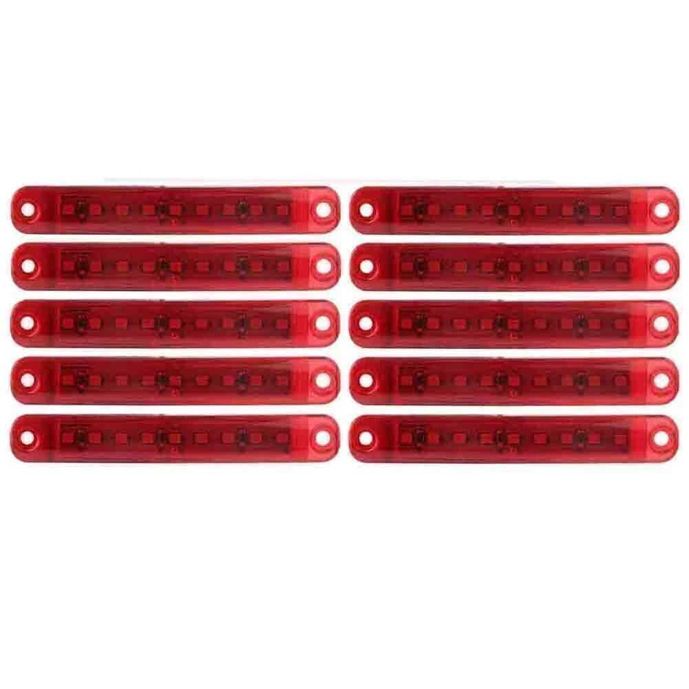 10X 9 LED Sealed Side Marker Clearance Light for Auto Truck Trailer Red