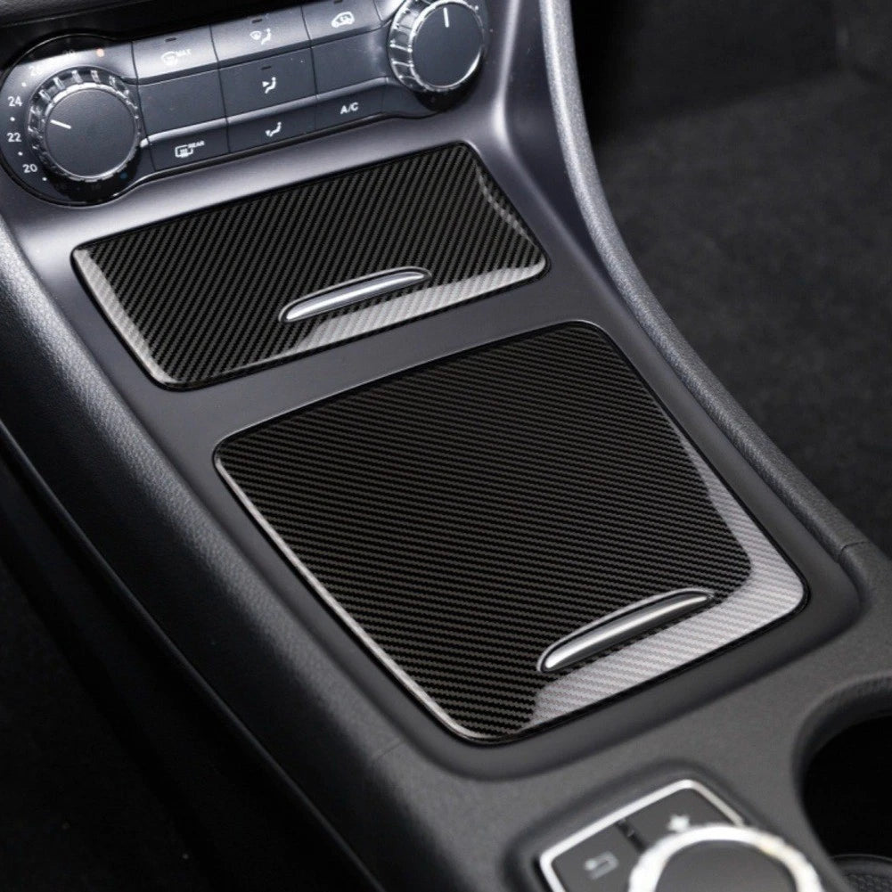 Carbon Fiber Style Center Console Storage Panel for Mercedes (2014–2017)