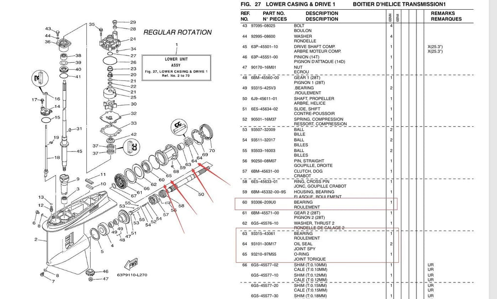 Housing Repair Kit for Yamaha 2T 150-175-200HP (6J9-45332-00-9S, 6BM-45332)