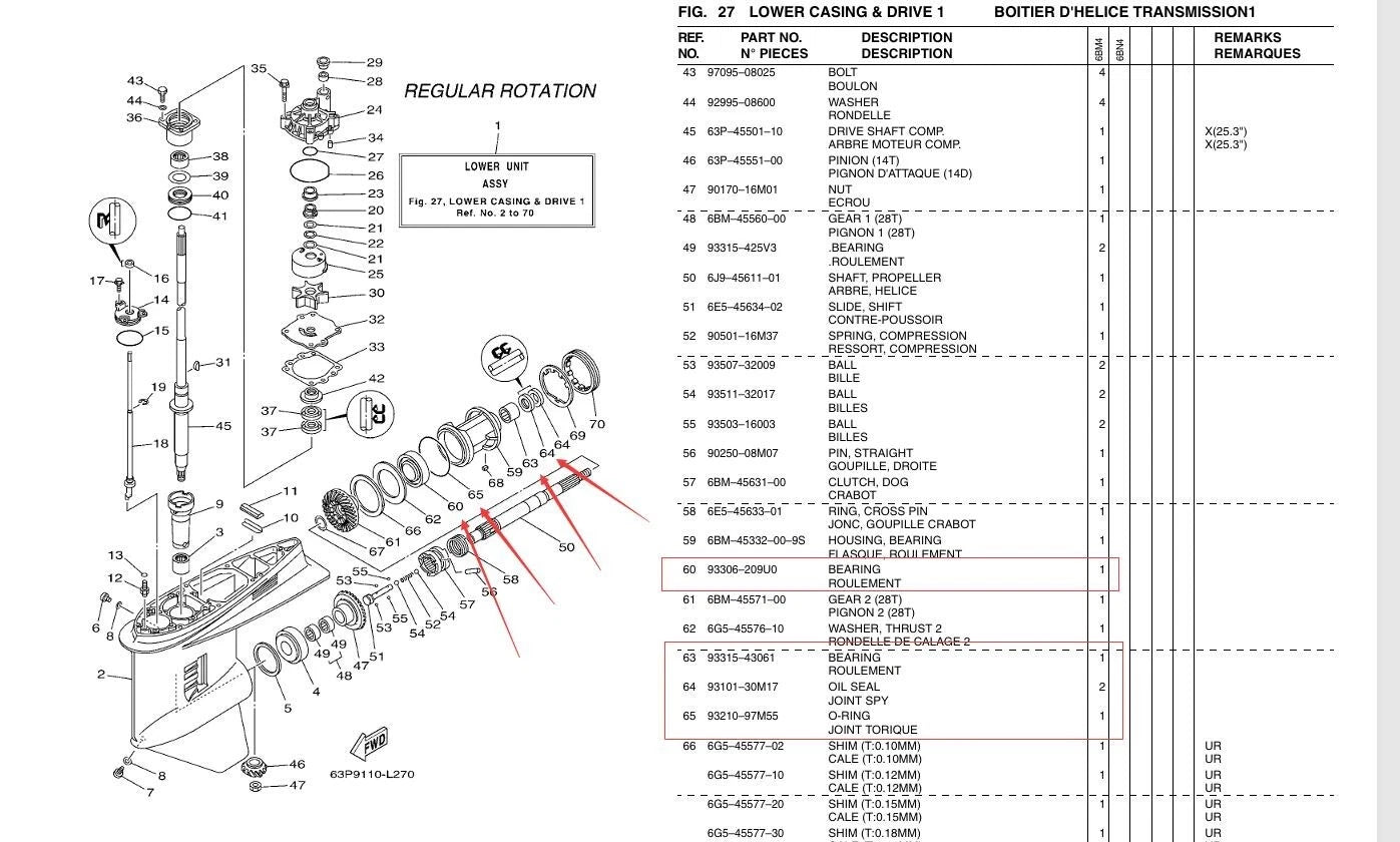 Housing Repair Kit for Yamaha 2T 150-175-200HP (6J9-45332-00-9S, 6BM-45332)