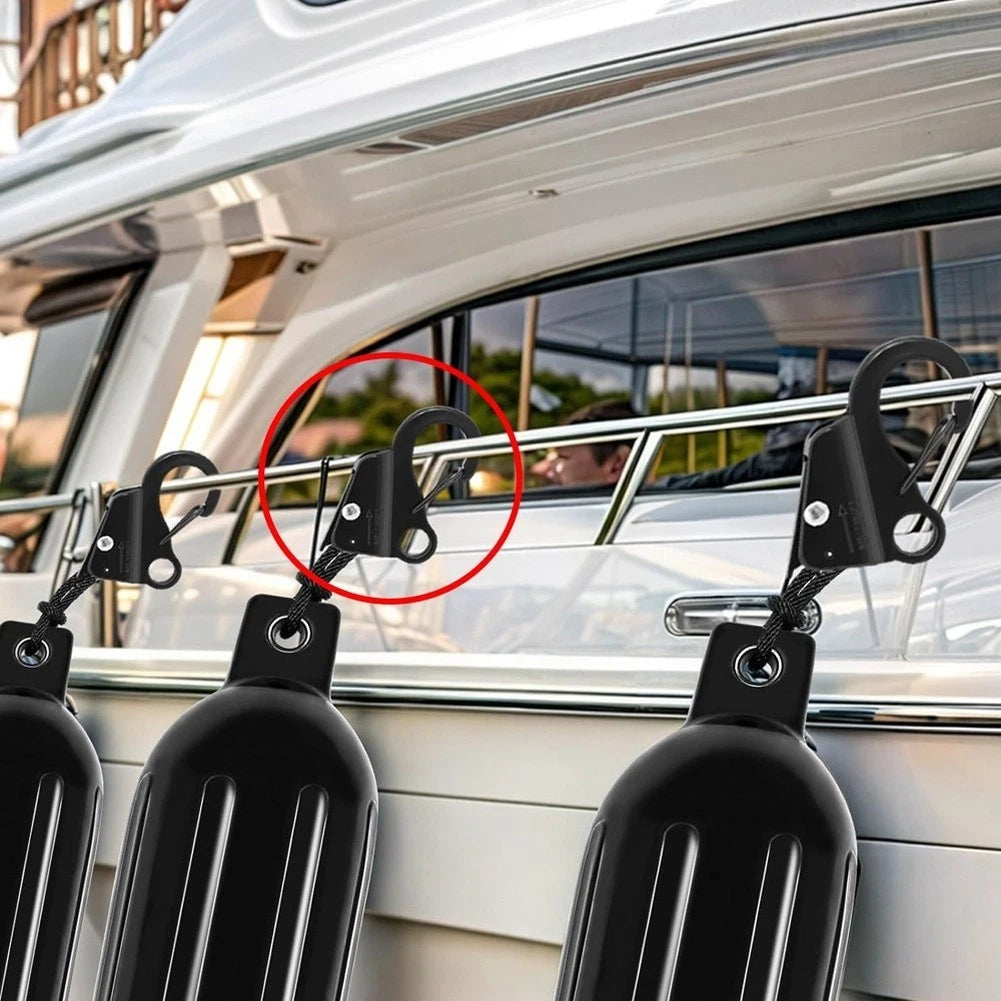 Adjustable Sliding Rope Hook Clips for Boat Fender Line Marine Hardware