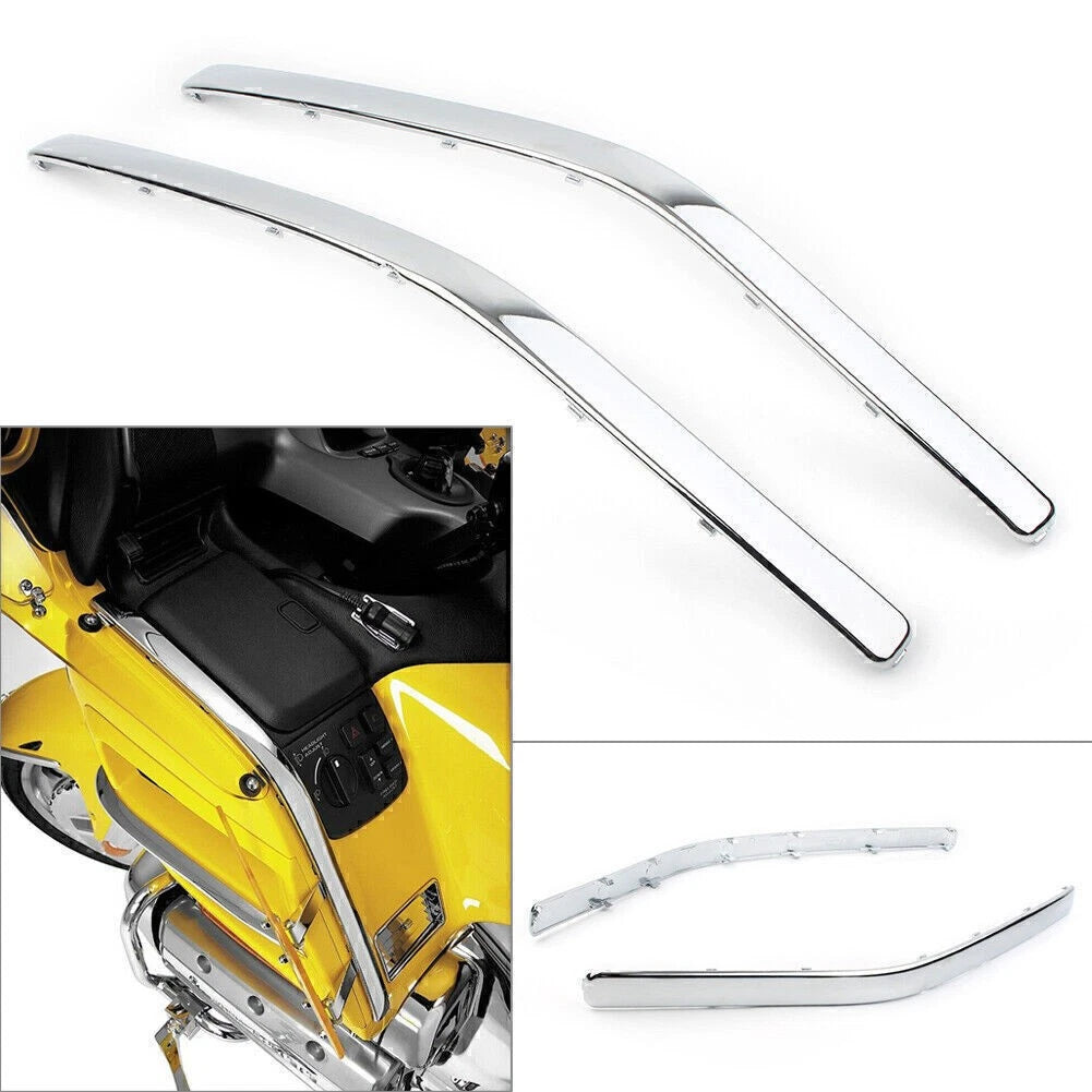 Chrome Front Side Fairing Cowl Edge Molding Trim for Honda GL1800 2001 - 2006