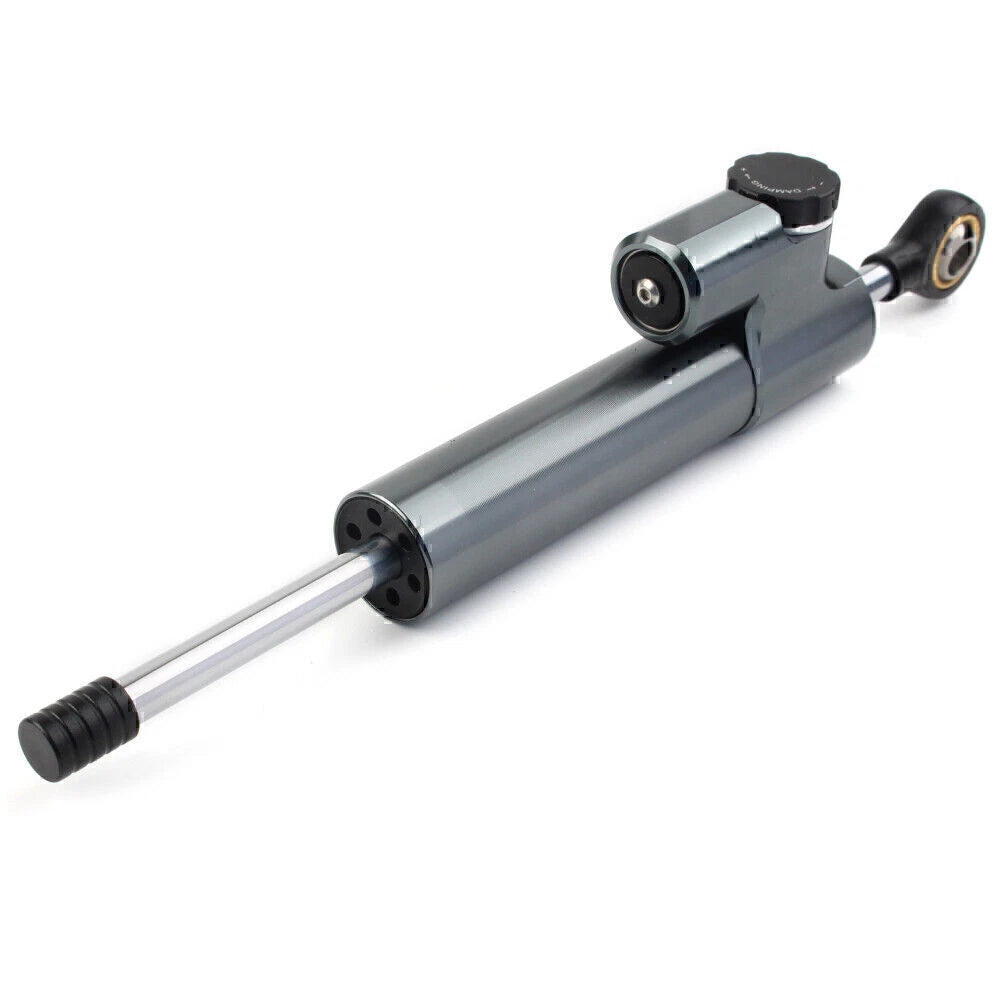 CNC Steering Damper for Motorcycle Stabilizer (Reversed, Grey)
