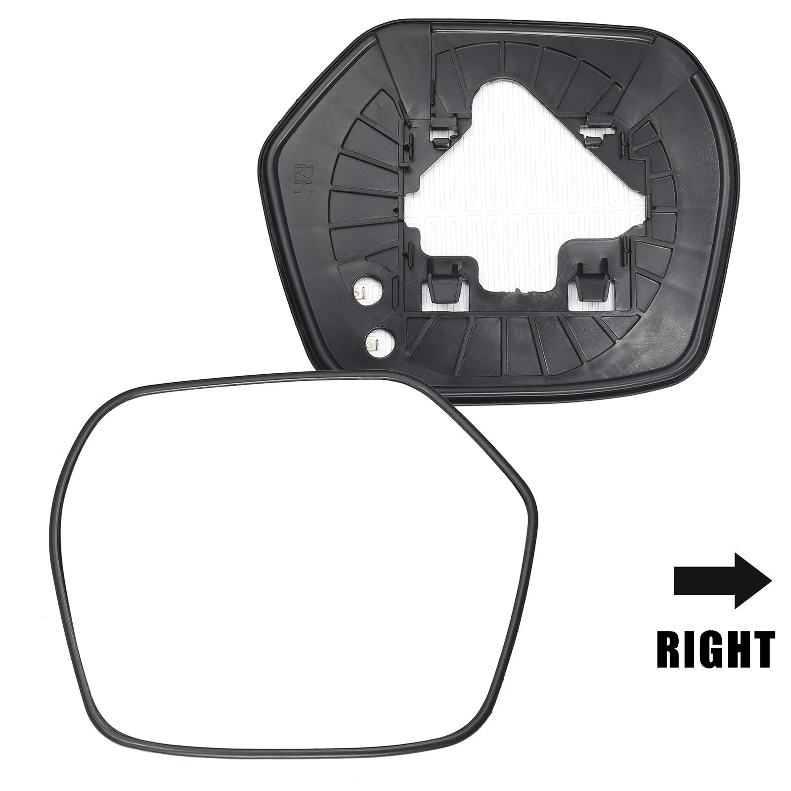 Right Side Heated Mirror Glass with Backing Plate for Honda CR-V (2007–2011)