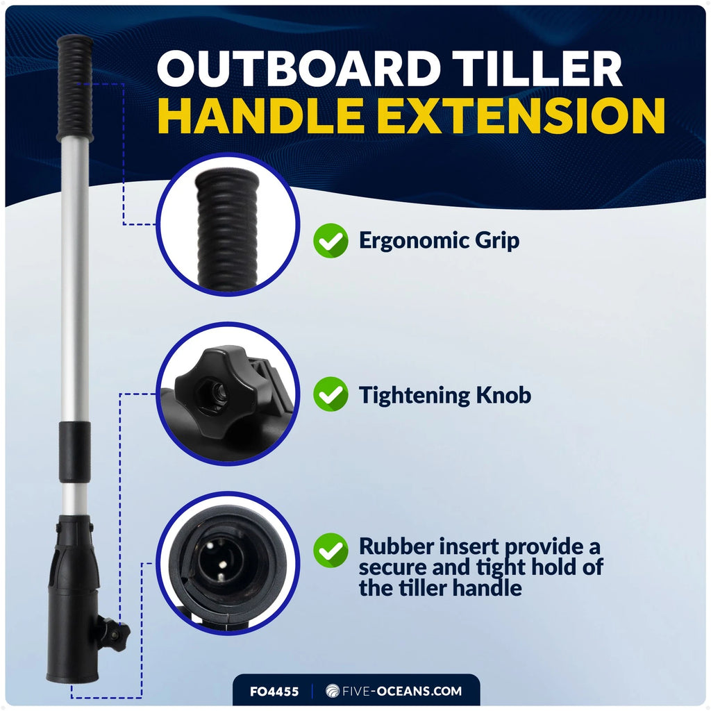 Telescopic Tiller Extension Handle for Outboard & Trolling (Extends 25"–40")