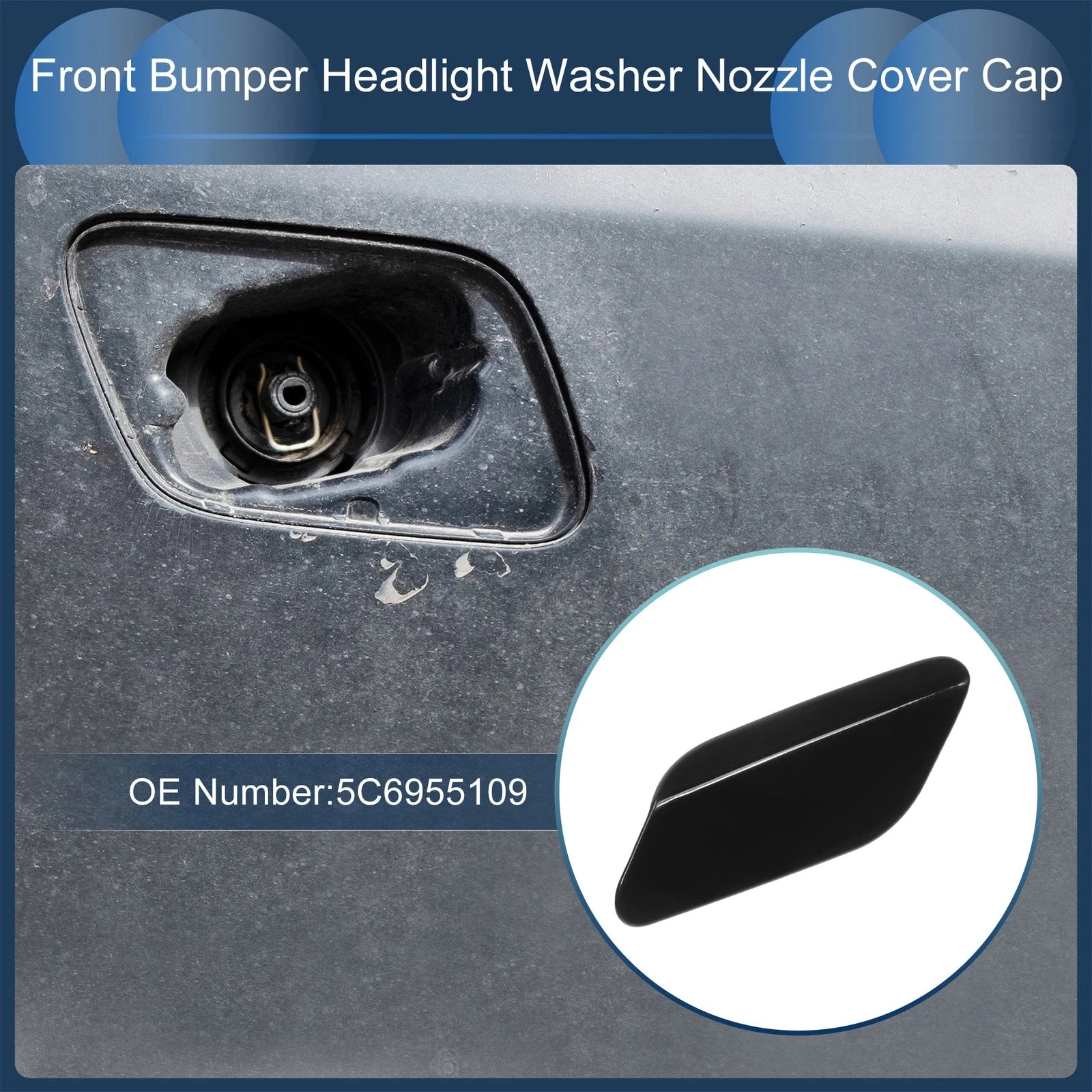 Washer Nozzle Cover Cap Front Left for Volkswagen Jetta A6 (2011–2014)