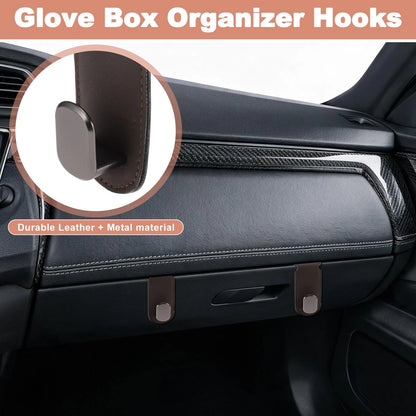 2X Car Storage Hooks for Vehicle Organizer (Faux Leather, Metal)