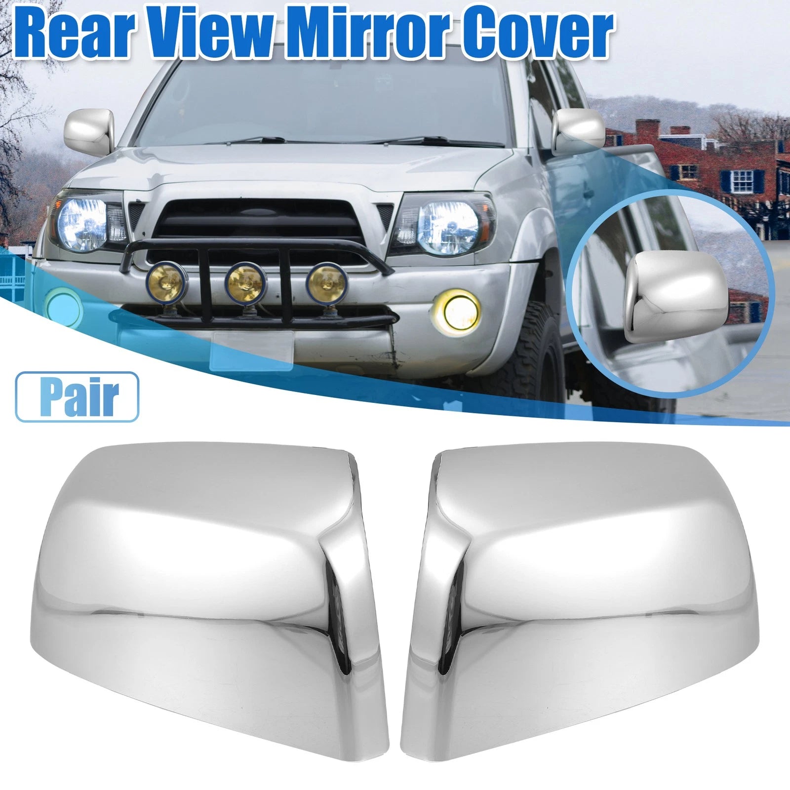 Chrome Mirror Cover Upper Half Pair for Chevrolet (2007–2014)