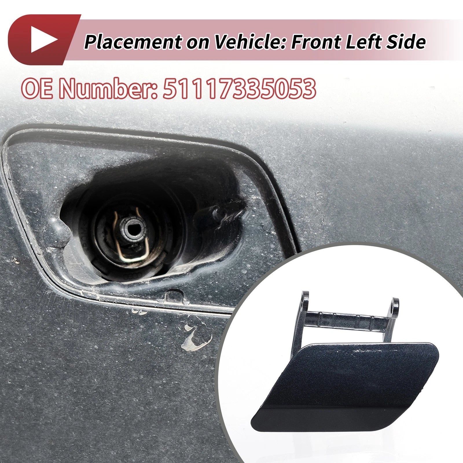 Washer Nozzle Cover Cap Front Left OEM for BMW 740i (2013–2015) Blue