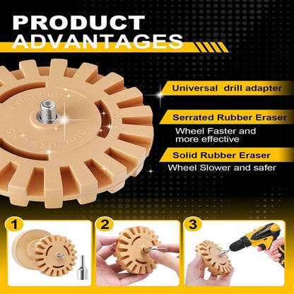 Set of 4 Drill Eraser Wheels for Precision Decal Removal