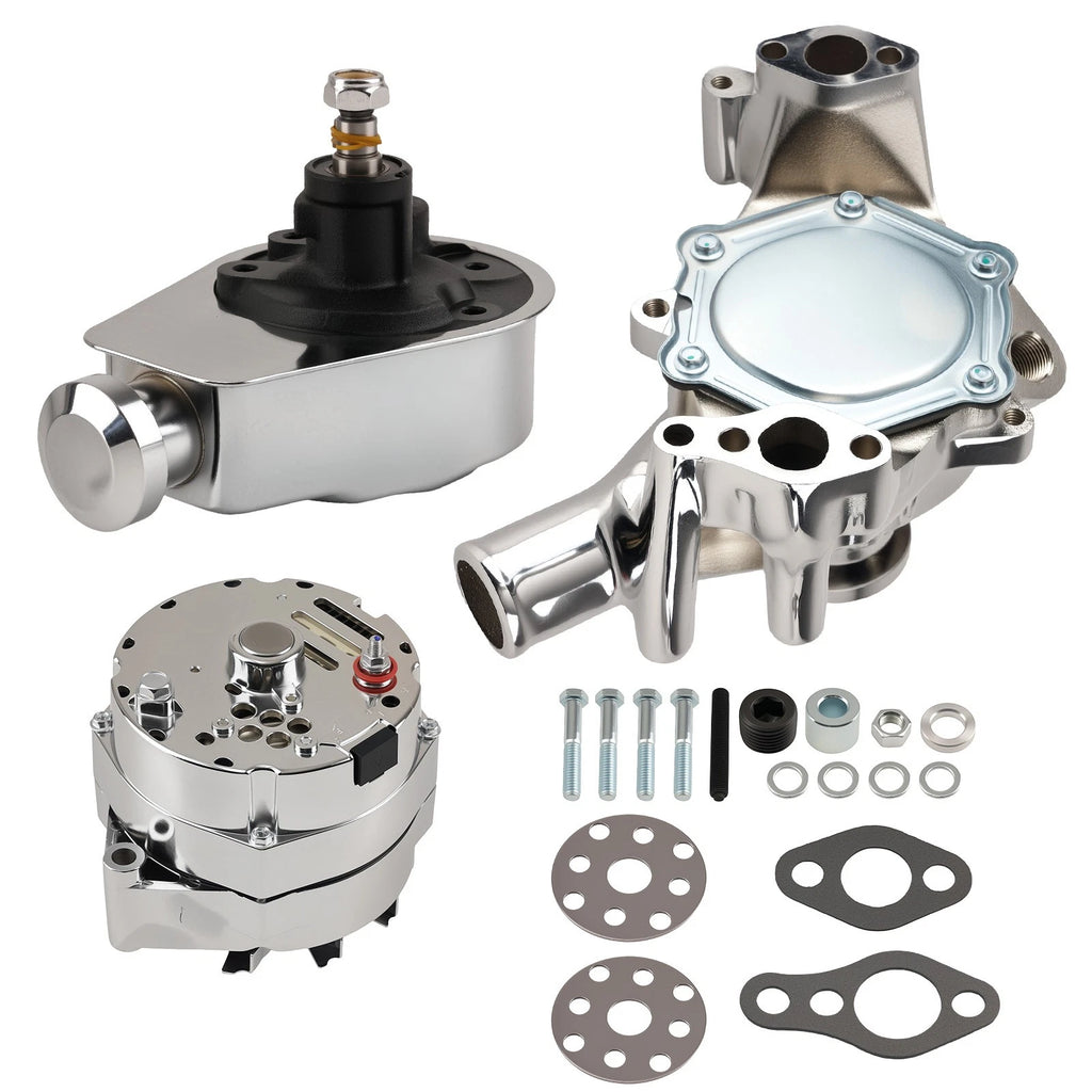 Water Pump, Alternator, Power Steering Pump for SBC Chevy (1969–1987)