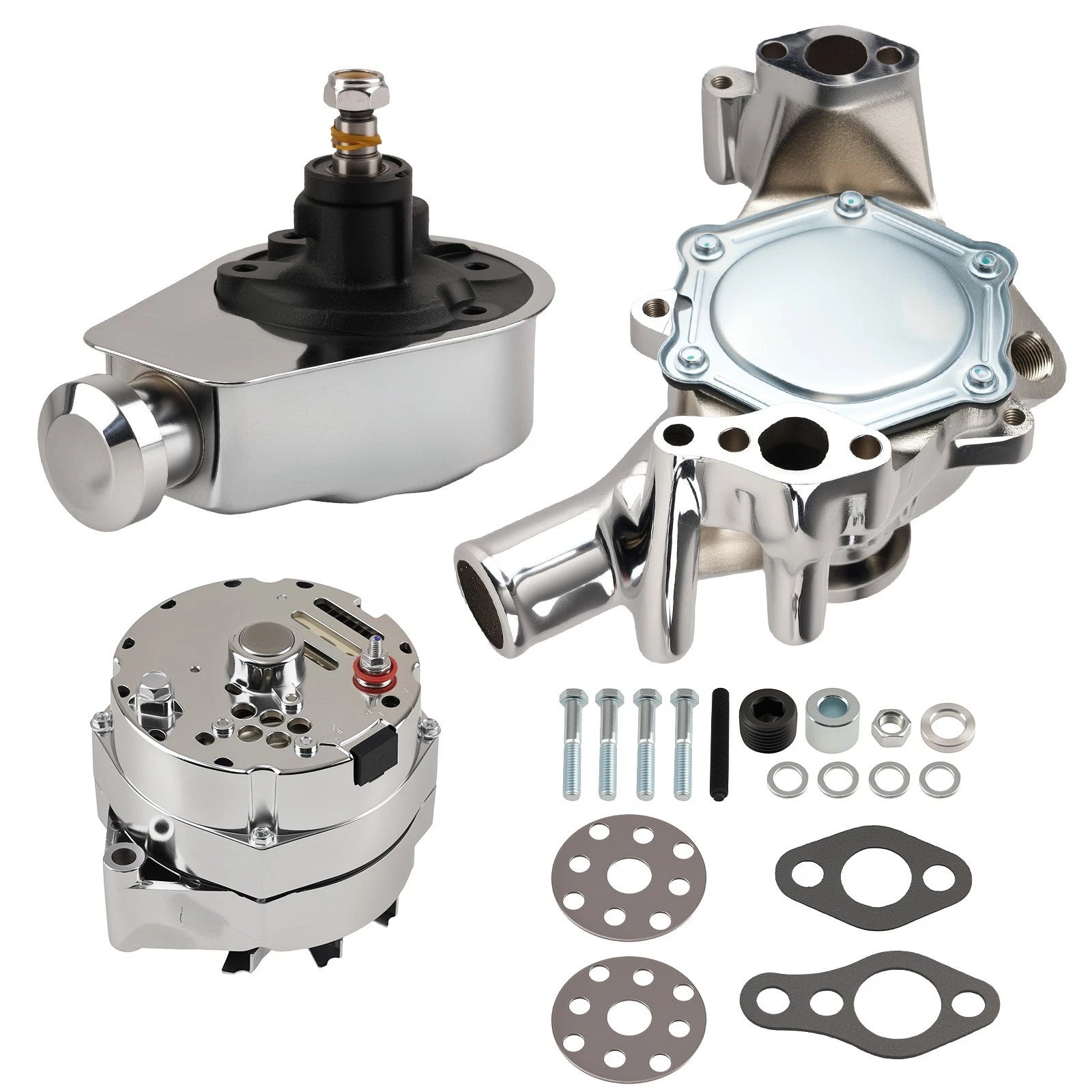Water Pump, Alternator, Power Steering Pump for SBC Chevy (1969–1987)